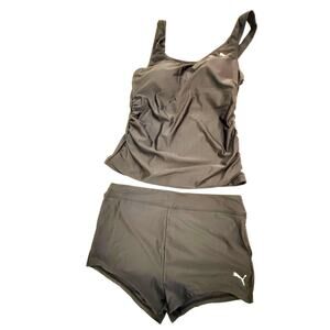 PUMA Women Swim Suit 2-pieces short boy shorts & control top size Large